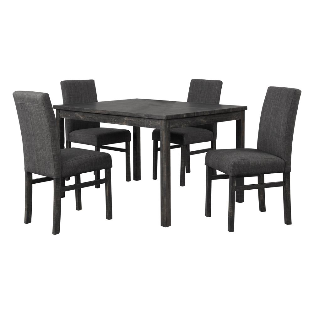 Vitalita 5-piece Black Charcoal Rectangular Dinette Set