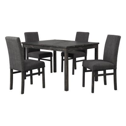 Vitalita 5-piece Black Charcoal Rectangular Dinette Set