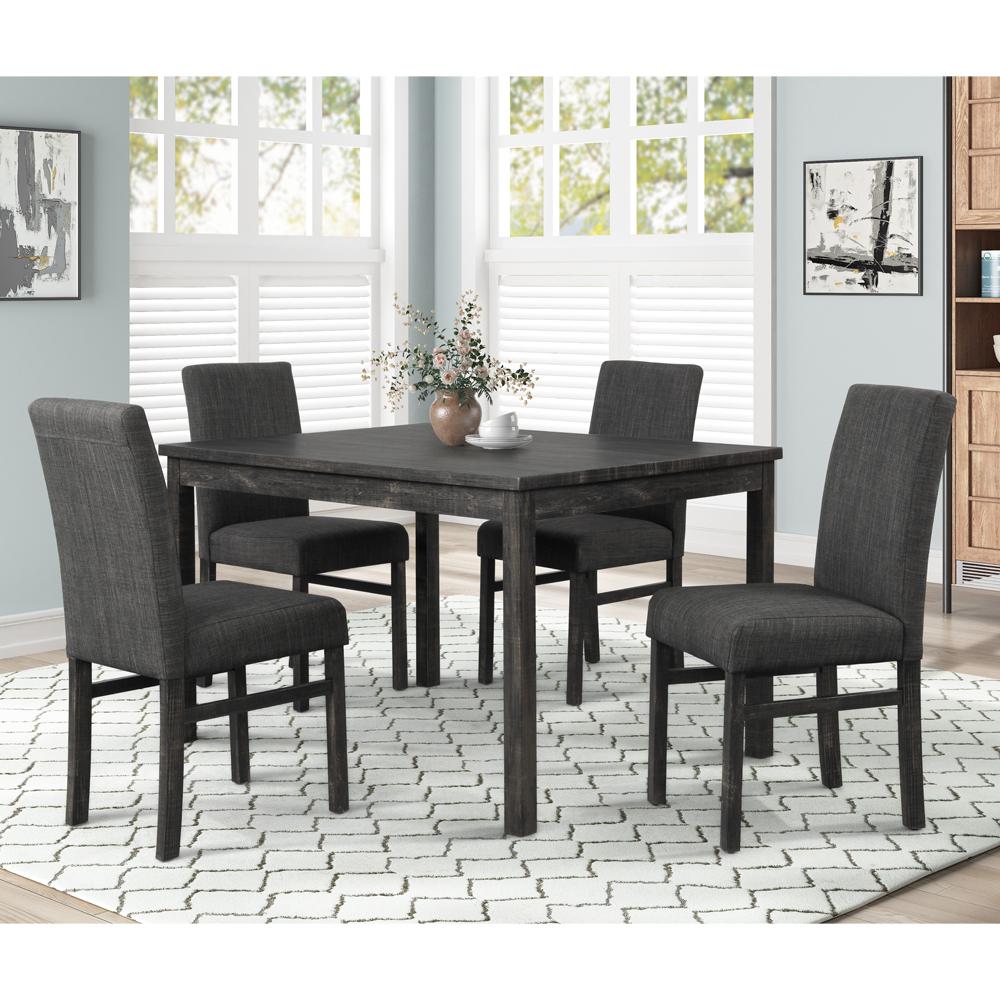 Vitalita 5-piece Black Charcoal Rectangular Dinette Set