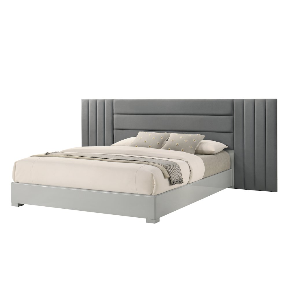 5-PC King Set, Storage, Headboard, Bed Frame, Dresser, Mirror, 2 Nightstands