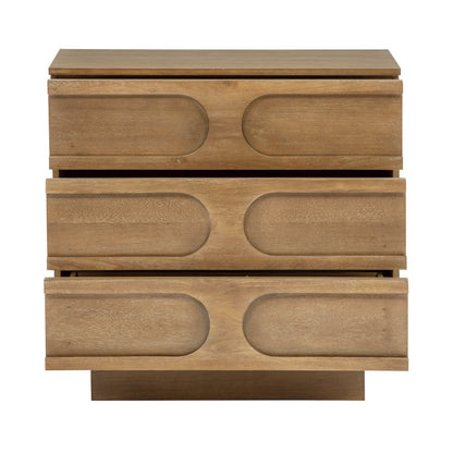 Capri 31" Wide 3-Drawer Accent Chest Natural Wood Finish Boho Modern Storage