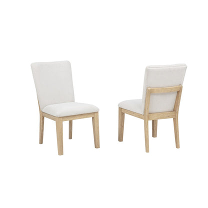 5-Piece Dining Set Round Table and 4 Upholstered Chairs, Mid Century Modern