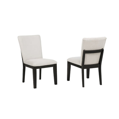5-Piece Dining Set Round Table and 4 Upholstered Chairs, Mid Century Modern