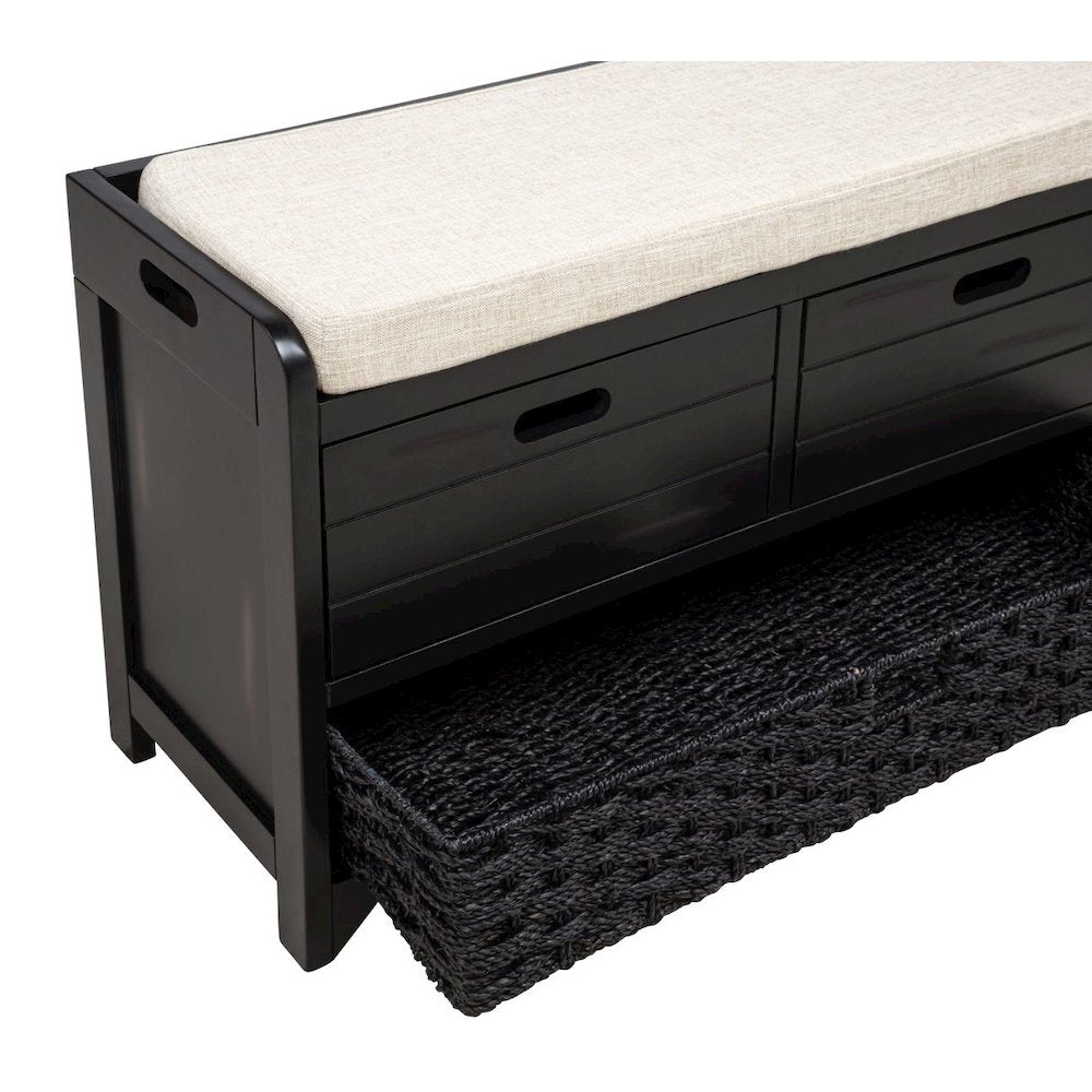 Delport Fully Assembled 2-Drawer Storage Entryway Bench, Espresso