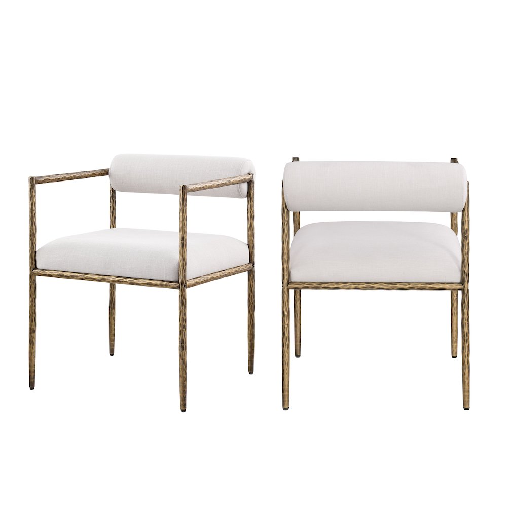 Rocento Modern Industrial Dining Chairs, (Set of 2) - Sand