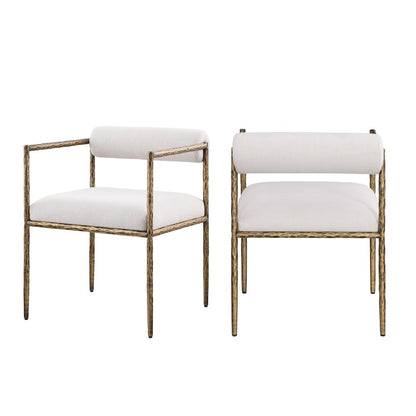 Rocento Modern Industrial Dining Chairs, (Set of 2) - Sand
