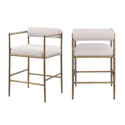 Rocento Modern Industrial Dining Counter Height Stools, (Set of 2) - Sand