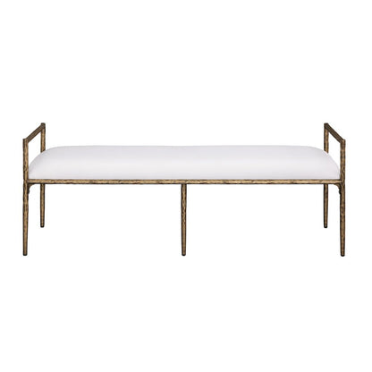 Rocento Modern Industrial Accent Upholstered Entryway Bench - Cloud