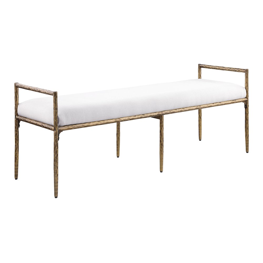 Rocento Modern Industrial Accent Upholstered Entryway Bench - Cloud