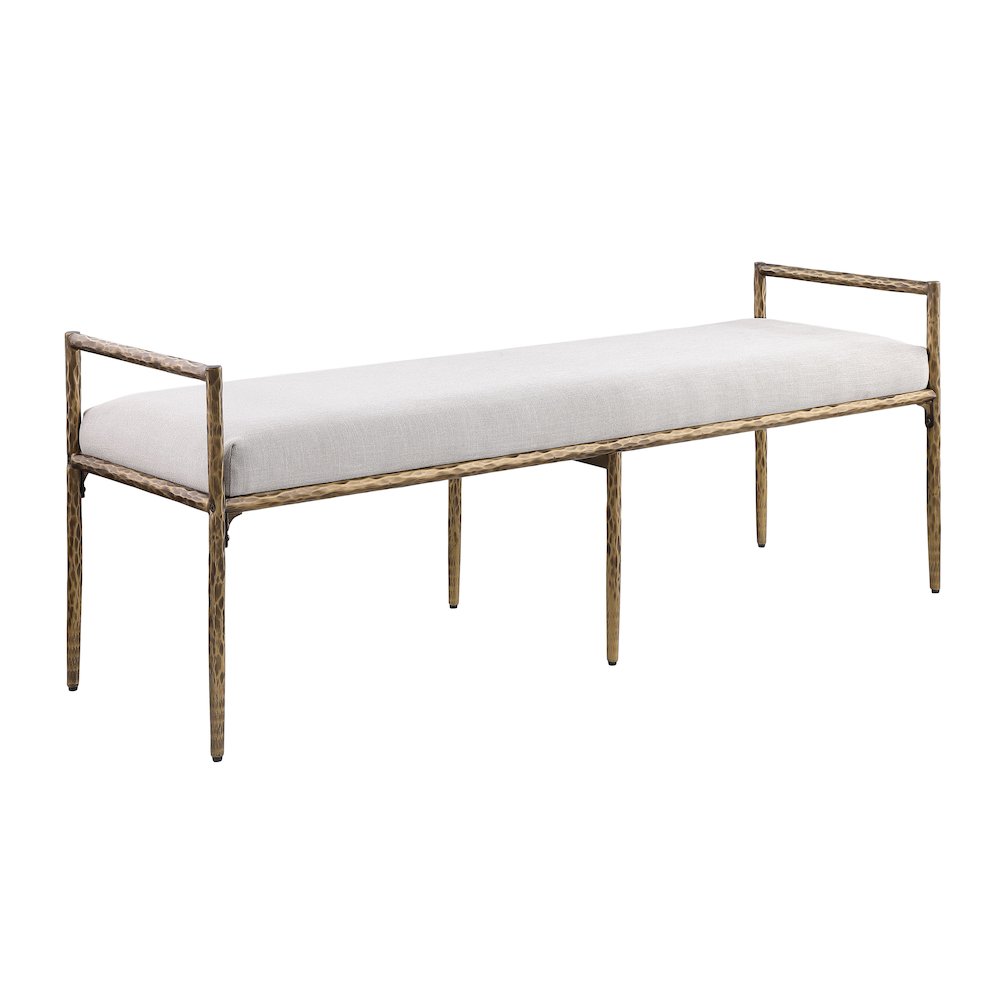 Rocento Modern Industrial Accent Upholstered Entryway Bench - Sand
