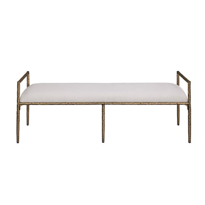 Rocento Modern Industrial Accent Upholstered Entryway Bench - Sand