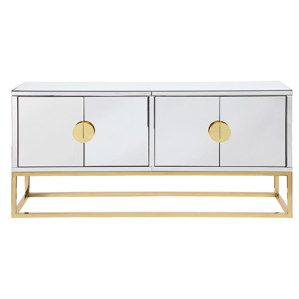 Tadala 64" Mirrored with Gold Leg Sideboard