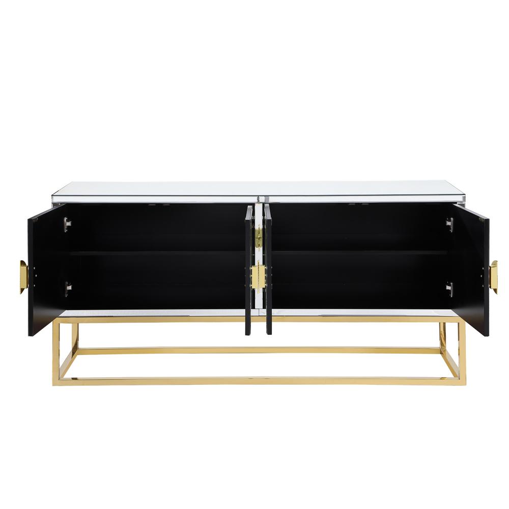 Tadala 64" Mirrored with Gold Leg Sideboard