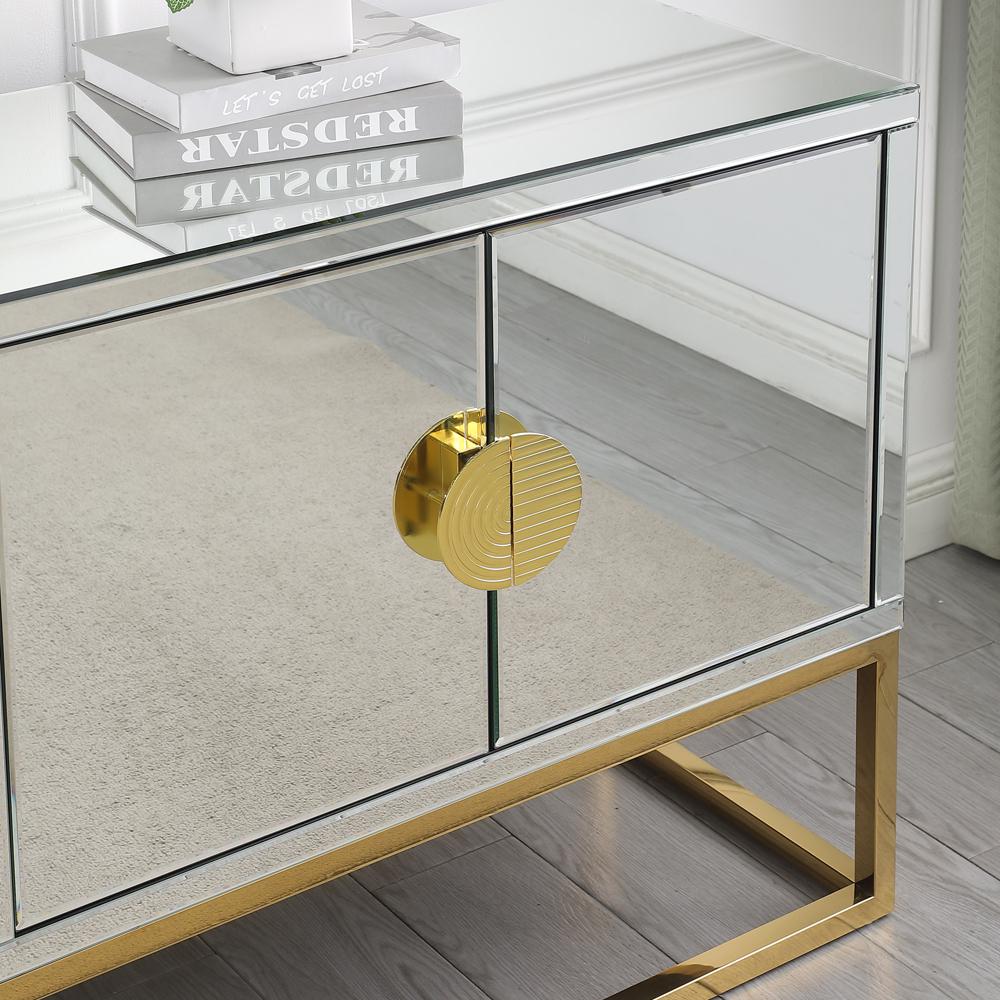 Tadala 64" Mirrored with Gold Leg Sideboard