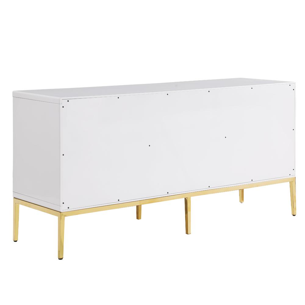 Valens 64" White with Gold Base Sideboard
