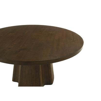 Vance Modern Mid-Century 5-Piece 59" Round Dining Set - Warm Walnut