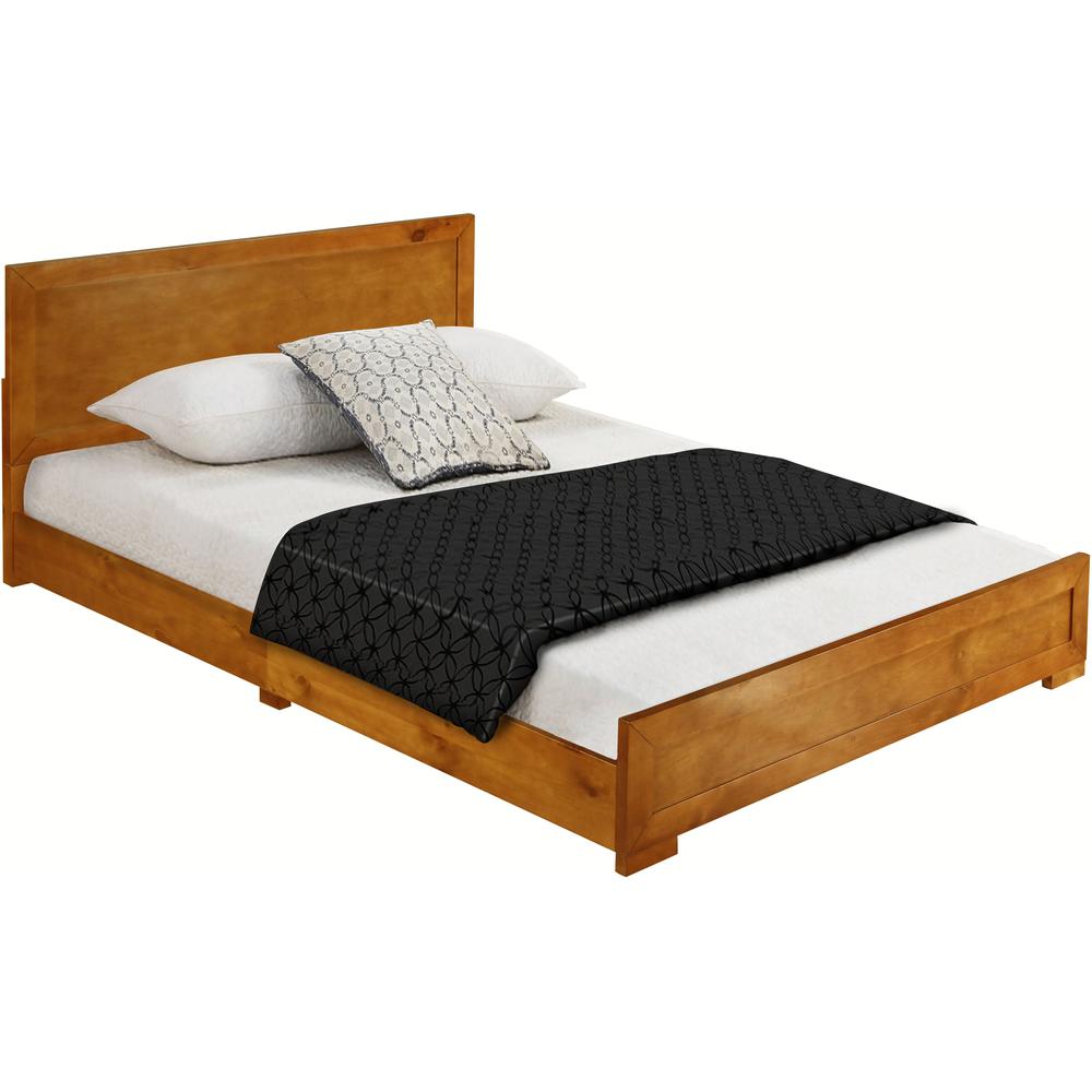 Trent Wooden Platform Bed in Oak, King/ Oak