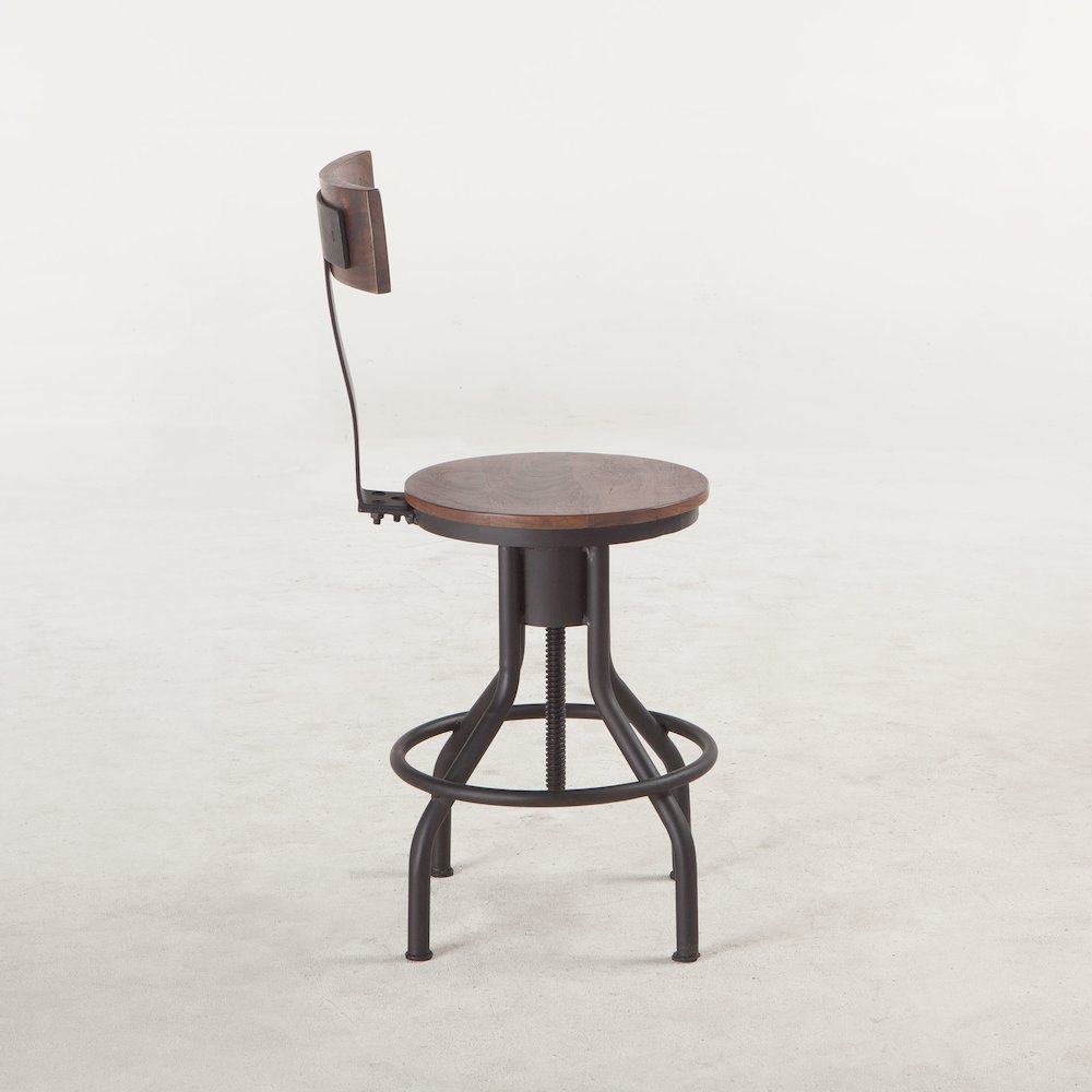 Artezia Height Adjustable Stool in Walnut Finish