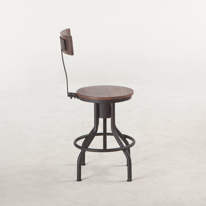 Artezia Height Adjustable Stool in Walnut Finish