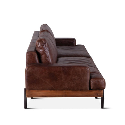 Chiavari Leather Sofa in Geisha Brown