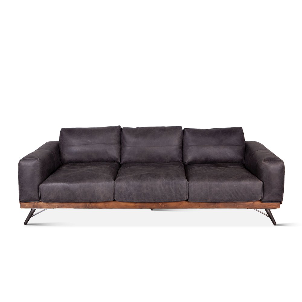 Chiavari Sofa in Antique Ebony Leather