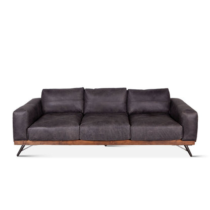 Chiavari Sofa in Antique Ebony Leather