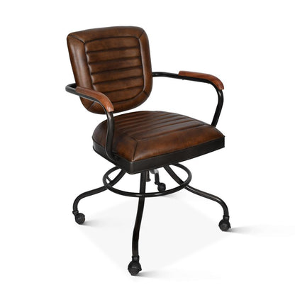Brisbane Oden Desk Chair in Antique Whiskey Leather