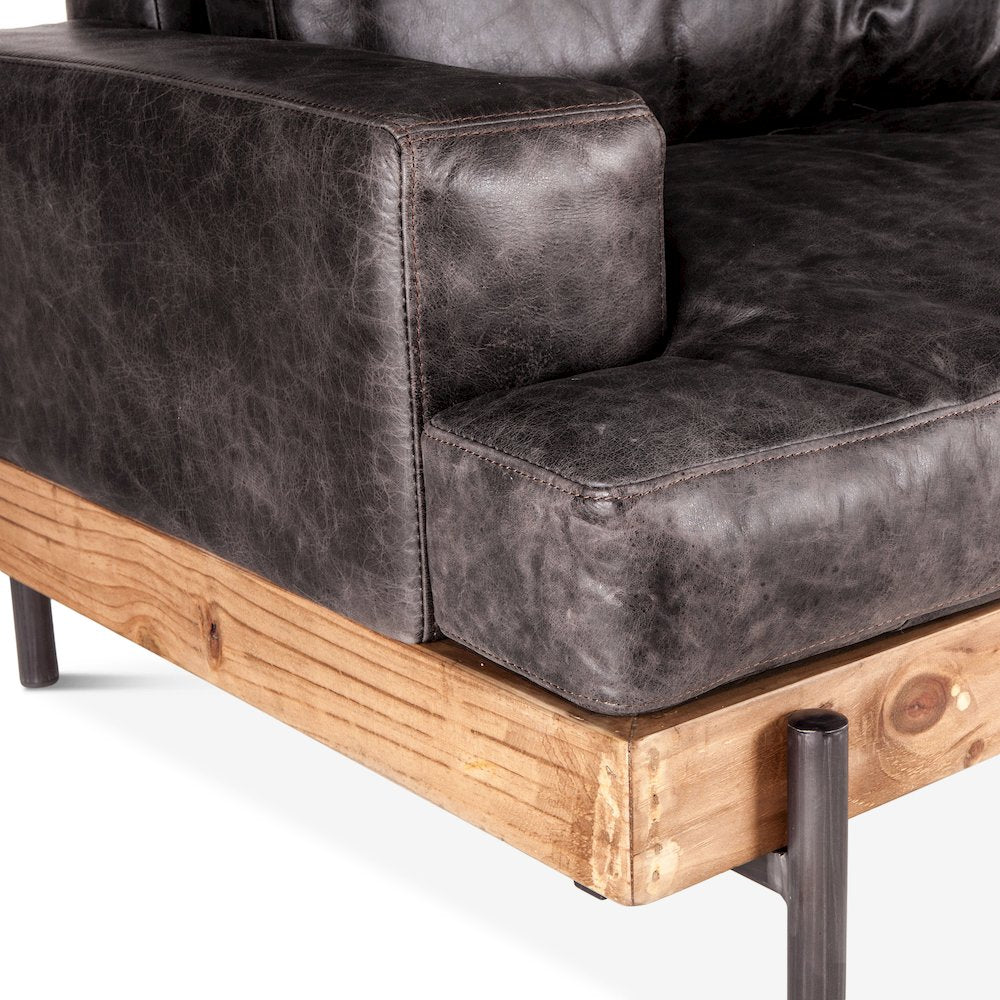 Chiavari Sofa in Morocco Ebony Leather