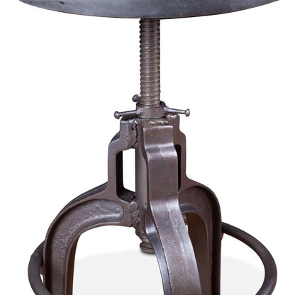 Sterling Height Adjustable Barstool in Black Leather