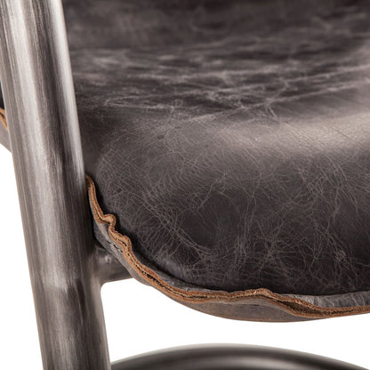 Chiavari Leather Dining Chair in Antique Ebony