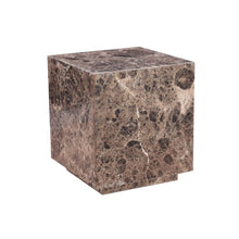 Giza 22" Drum Side Table in Dark Emperador Marble