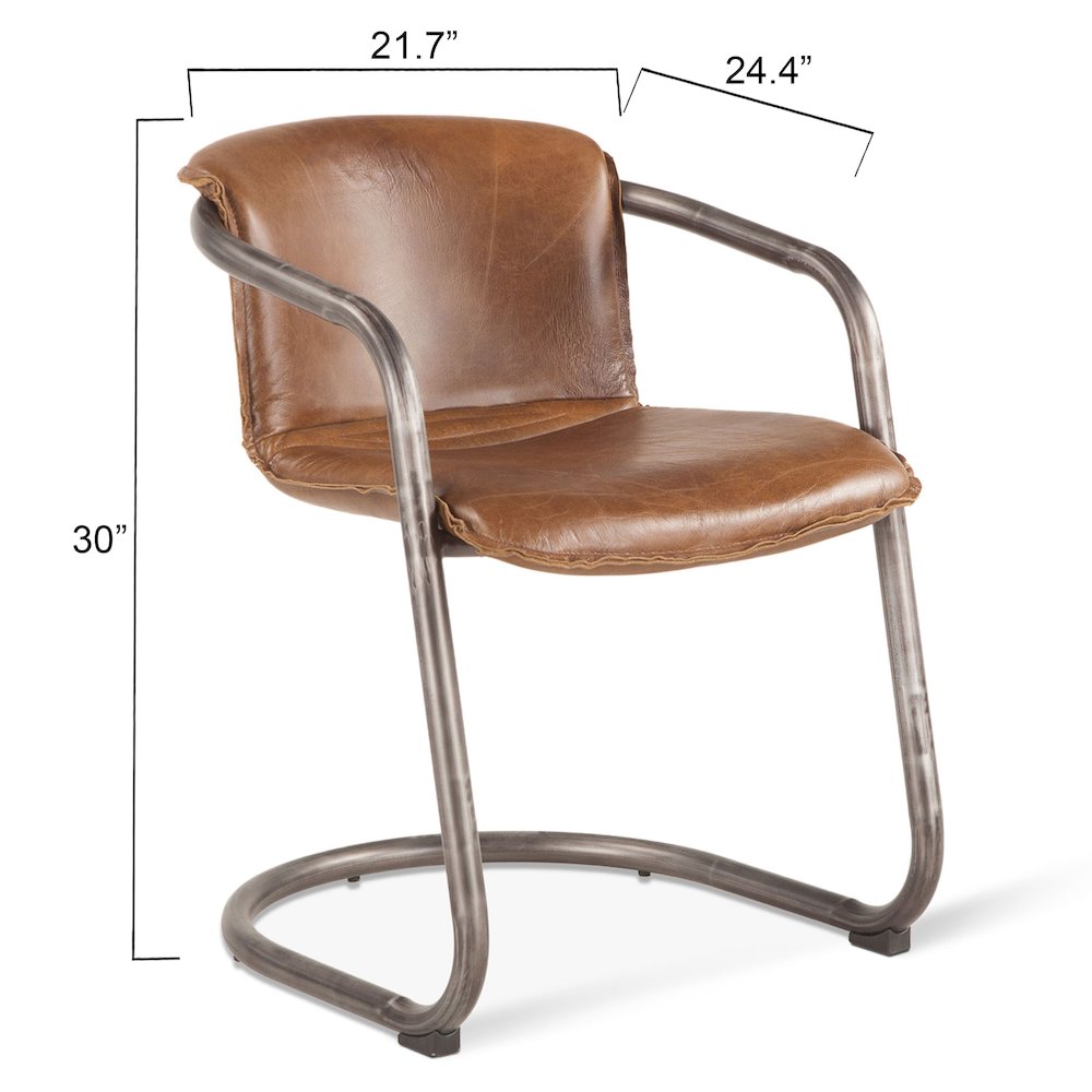 Chiavari Leather Dining Chair in Chestnut