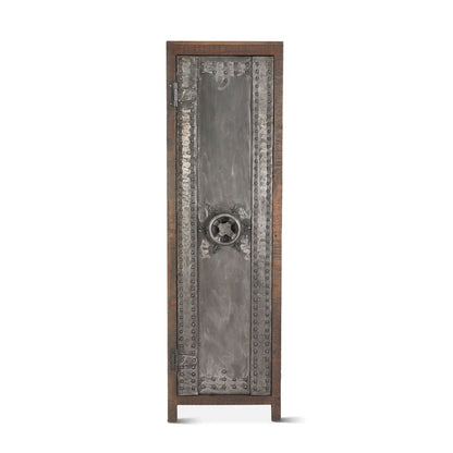 Welles Tall Vault Style Cabinet in Reclaimed Wood and Iron