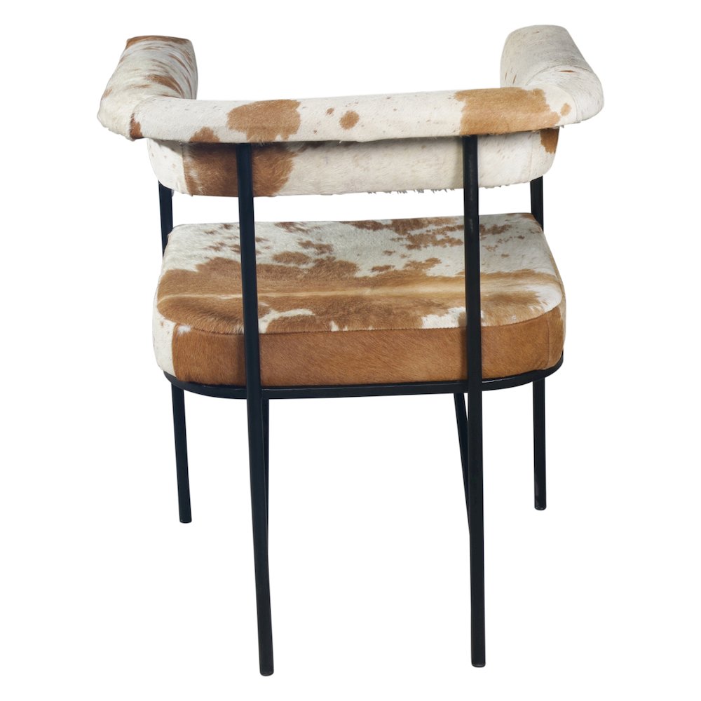 Charleston 18" Dining Armchair in Brown Hair on Hide Leather