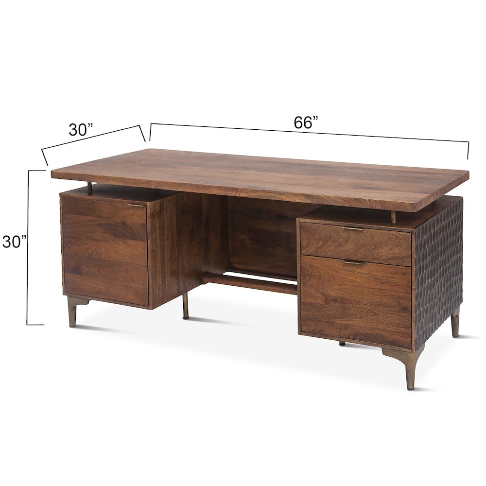 Vallarta Office Desk in Mango Wood with Two Tone Finish