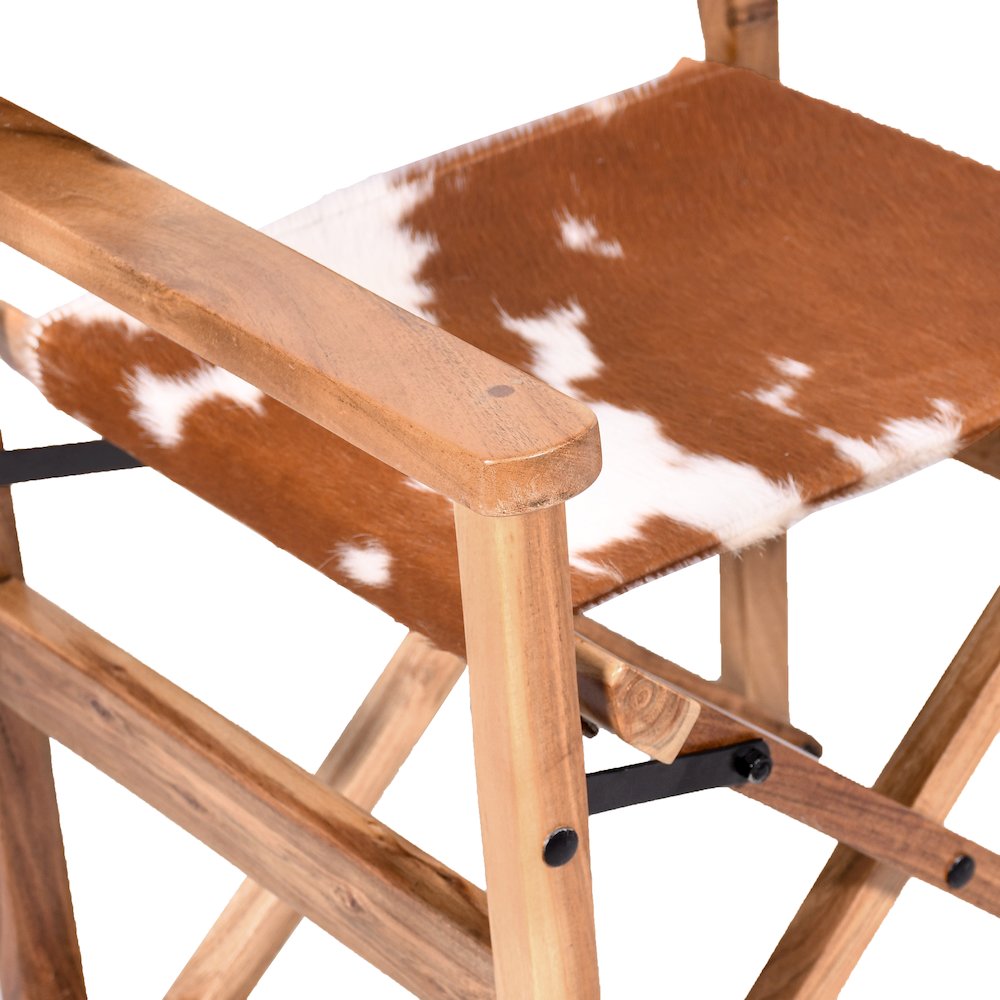 Galway 23" Folding Counter Chair in Brown Hair on Hide