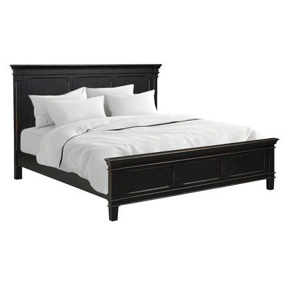 Trento King Bed in Distressed Black