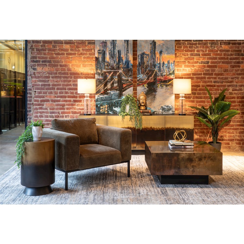 St. George 35" Coffee Table in Oxidized Copper