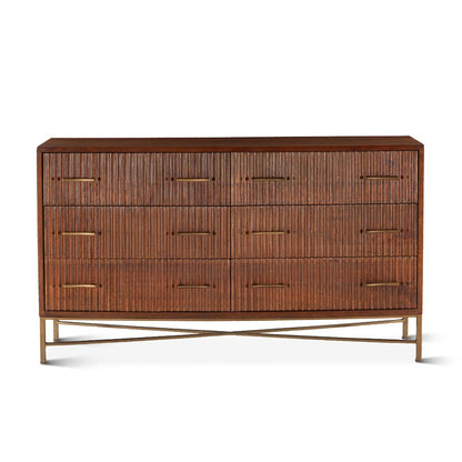 Manhattan Retro Mid Century Acacia Wood Dresser