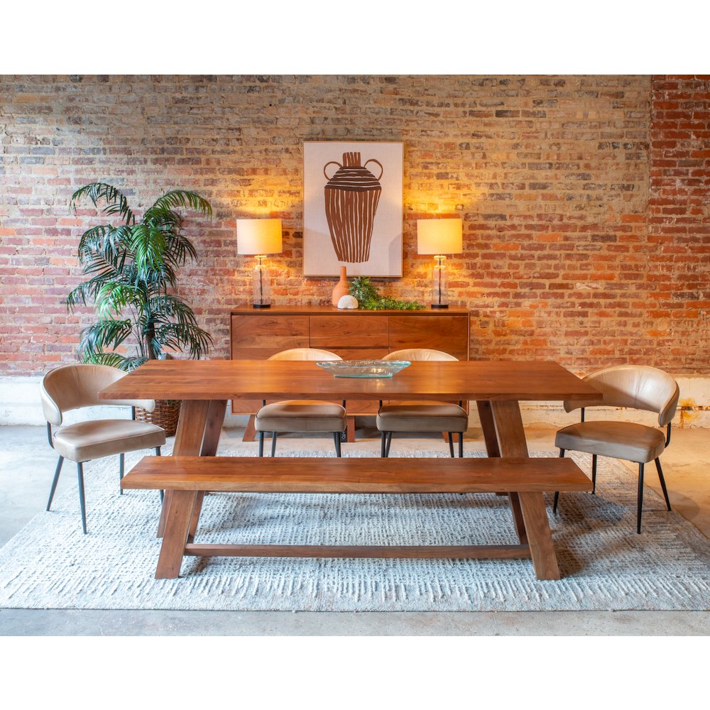 Stavanger 94" Dining Table in Cinnamon Brown Finish