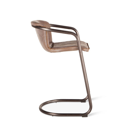 Chiavari Leather Bar Chair in Jet Brown