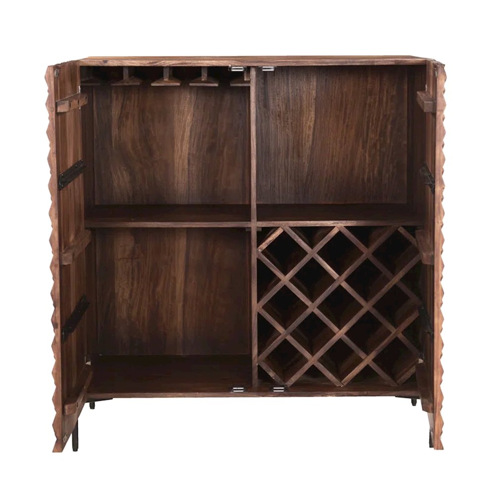 Acres 39" Bar Cabinet in Carved Brownstone