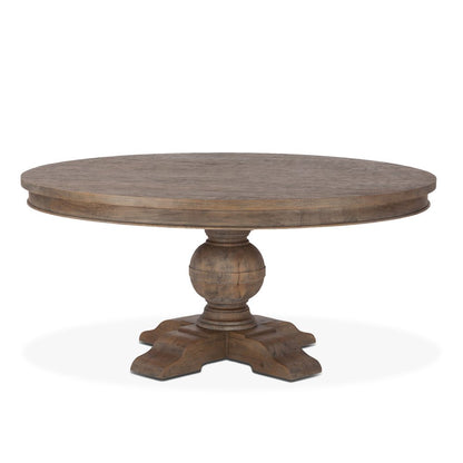 Chatham Downs 72" Round Dining Table in Weathered Teak Finish