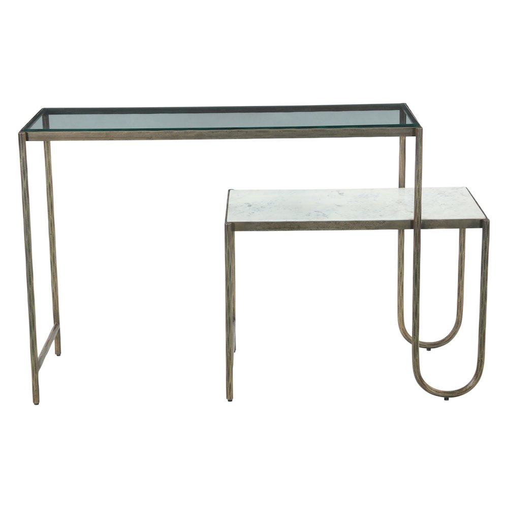 Sonoma 50" Nesting Console Table with Marble and Glass