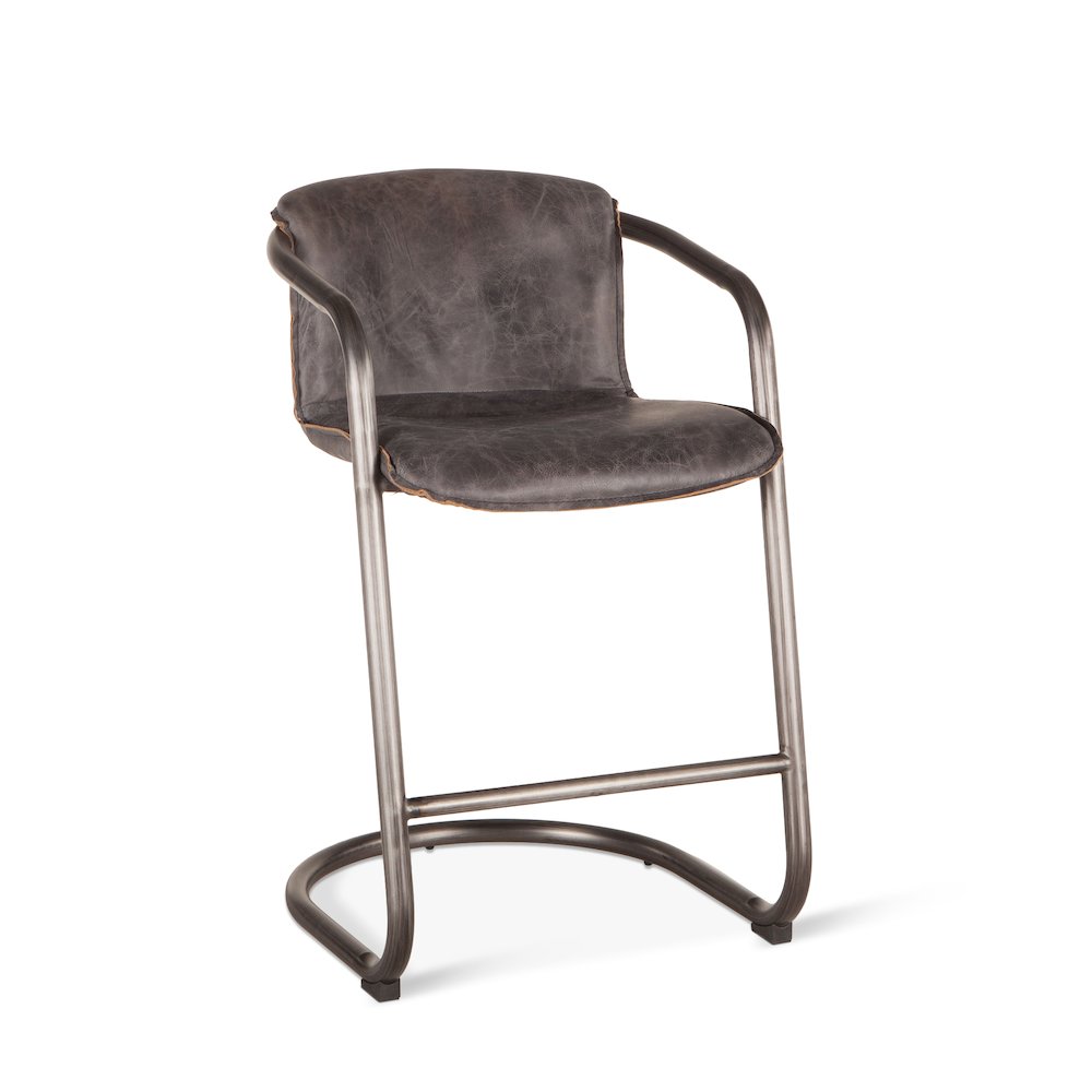 Chiavari Leather Counter Chair in Antique Ebony