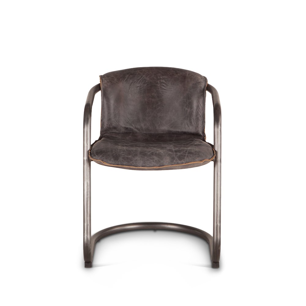 Chiavari Leather Dining Chair in Antique Ebony