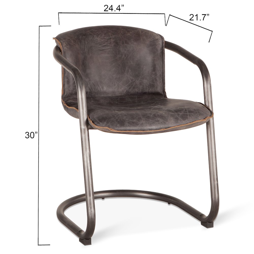 Chiavari Leather Dining Chair in Antique Ebony