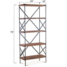 Blayne 78" Tall Shelf in Acacia with Walnut Finish