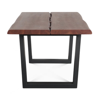 Yarrow 79" Dining Table in Light Sequoia with Gunmetal Legs