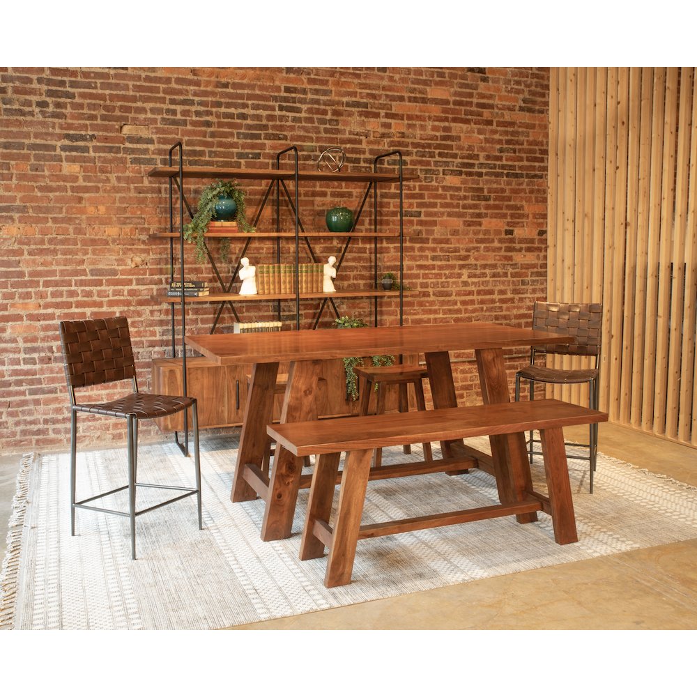 Stavanger 94" Dining Table in Cinnamon Brown Finish